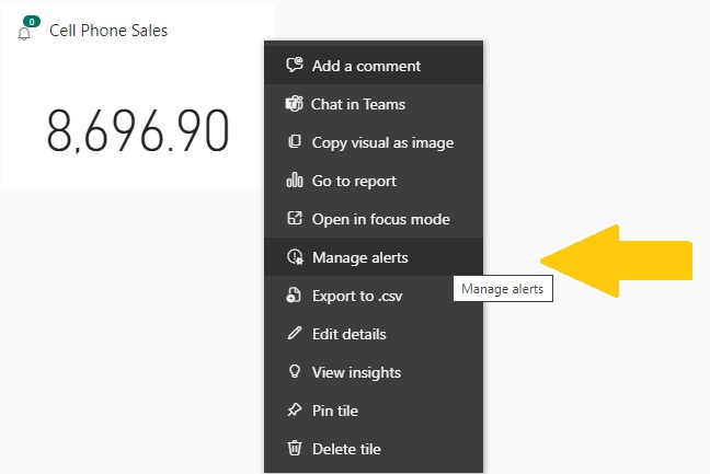 Manage Alerts Power BI