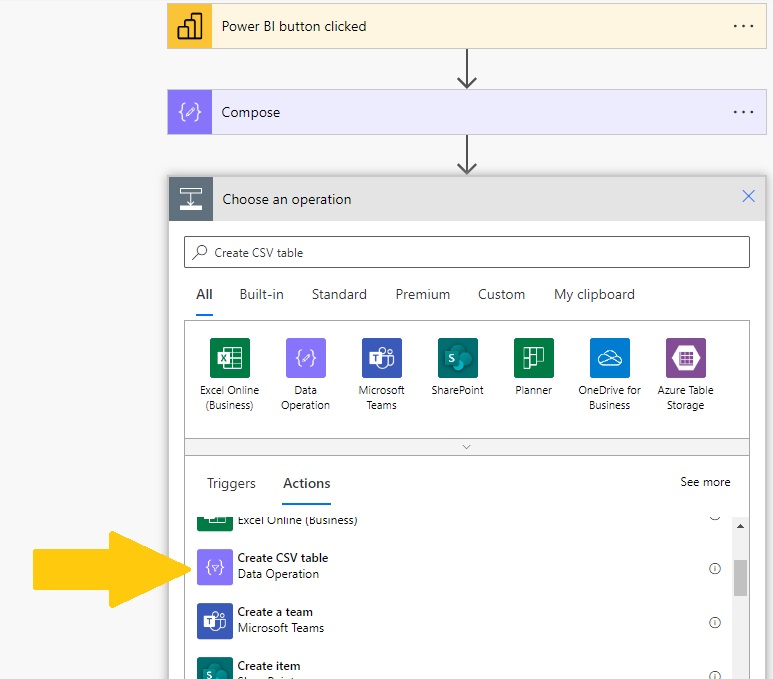 Create a CSV Table