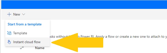 Create instant flow Power Automate