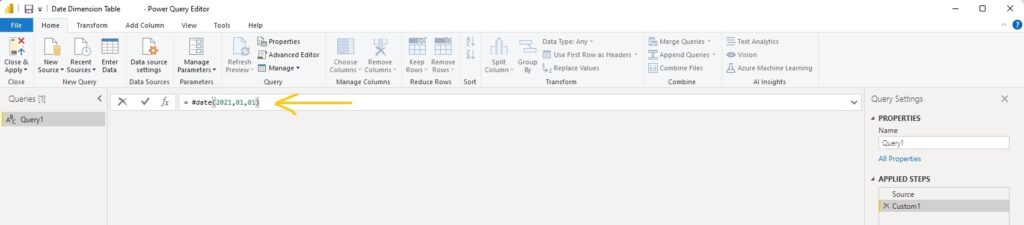 M Power Query date