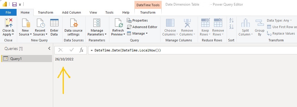 M power query local date