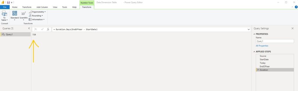 M power query duration of days