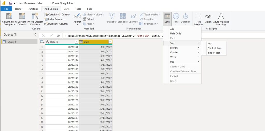 other date columns