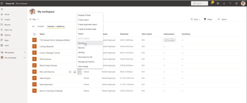 Row Level Security (RLS) in Power BI service