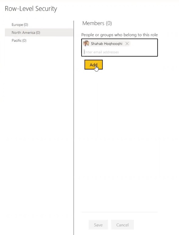 add users Row Level Security in Power BI service