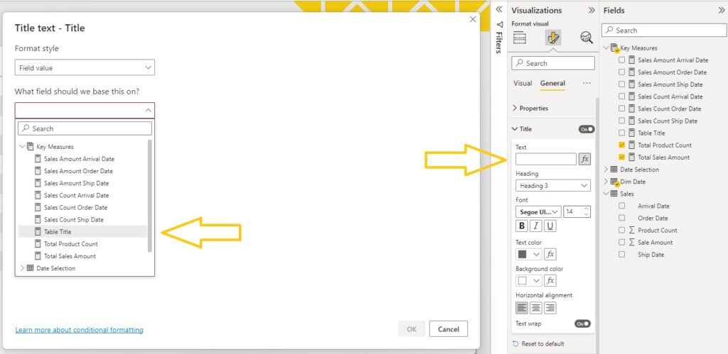 Table Tile Value fx for each relationship