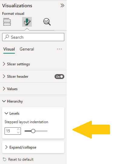 Hierarchy Slicer indentation