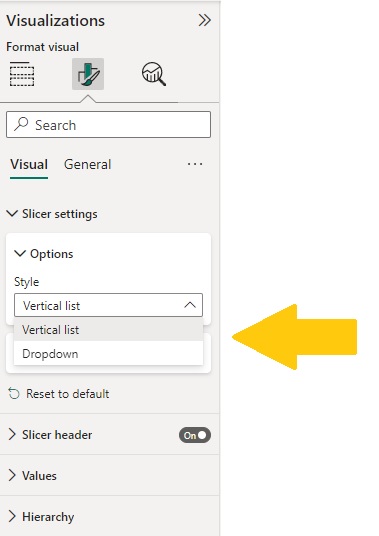 Hierarchy Slicer options