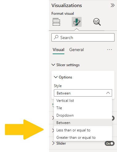 Numeric Slicer options