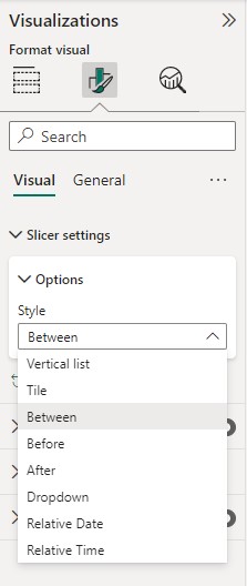 Timeline Slicer options