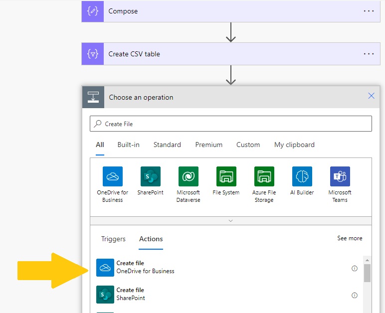 Create a CSV file