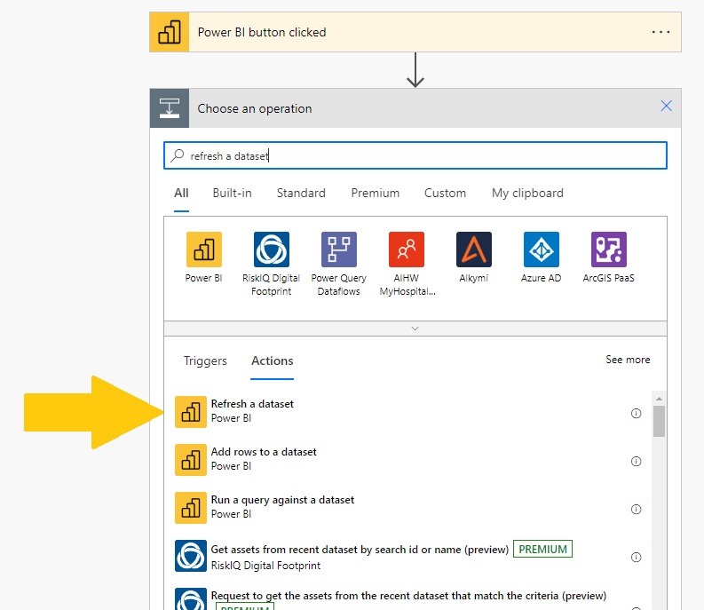 Refresh all reports and datasets Power Automate